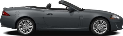 Convertible car side profile with roof retracted and alloy wheels