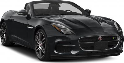 Front side view of a sleek convertible sports car with signature grill and alloy wheels