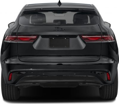 Rear of sporty SUV with distinctive tail lights and rear bumper
