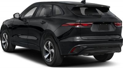 Rear and side view of a black luxury SUV with LED taillights and alloy wheels