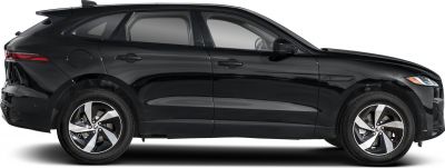 Black SUV side profile with aerodynamic shape and alloy wheels