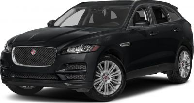 Front-left view of black SUV with grille and alloy wheels