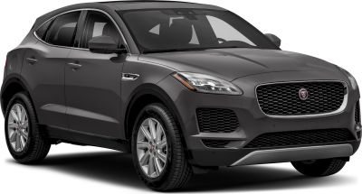 Front side view of an SUV with sleek headlights and mesh grille