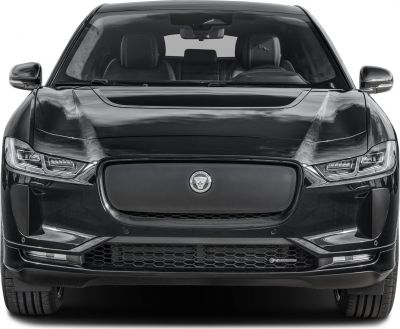 Front view with sleek headlights and aggressive grille