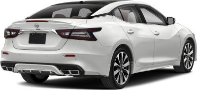 Rear view with distinctive LED taillights and quad exhaust tips.