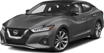 Front view with sharp LED headlights and sporty grille design