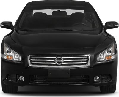 Front view showing grille and headlight details of a sedan
