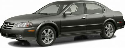 Side view of 2000 Nissan Maxima QX V sedan with alloy wheels