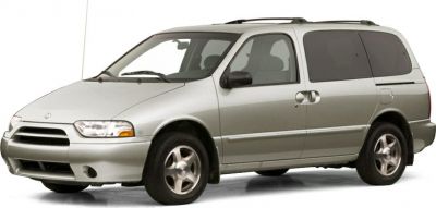 Front-side view of a minivan with sliding door and roof rails