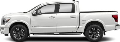 Side profile of extended cab pickup with unique alloy wheels and dual rear doors