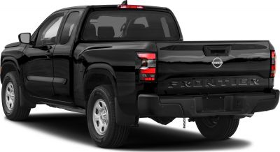 Rear view of pickup with tailgate and extended cab