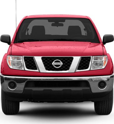 Front view of pickup truck with chrome bumper and distinctive grille