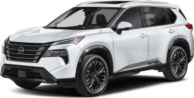 Sleek SUV front grille and dynamic side profile with black accented wheels