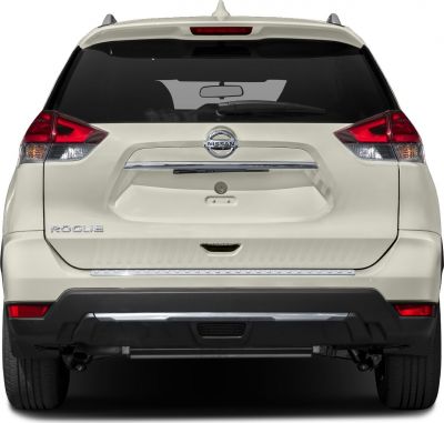 Rear view with tail lights, rear window, and bumper