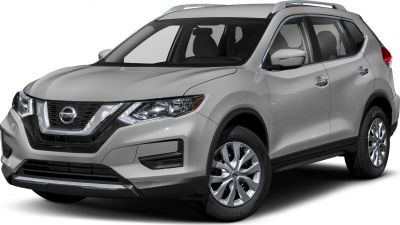 Front-angle view of SUV with grille, headlights, and wheels