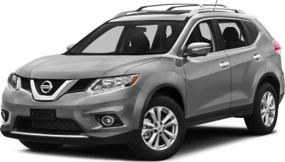 Front and side view of SUV with alloy wheels and roof rails