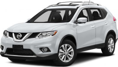 Front three-quarter view of white crossover SUV with roof rails
