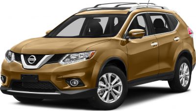 Front-side view of mid-size SUV with roof rails and LED headlights