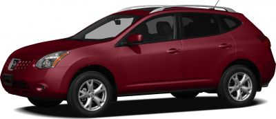 Front side view of a compact SUV accented with alloy wheels and roof rails.