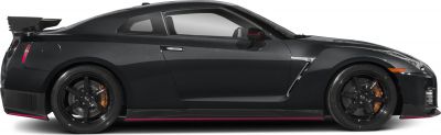 Side profile of sleek sports coupe with aerodynamic body and racing wheels
