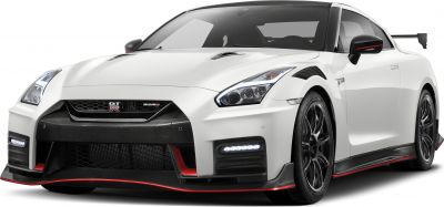 Front view with aerodynamic carbon fiber splitter and LED headlights