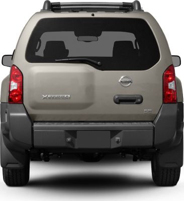 Rear view of SUV with distinctive taillights and rear window