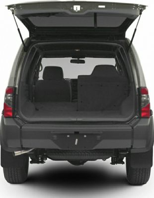 Open SUV cargo area with split-folding rear seats.