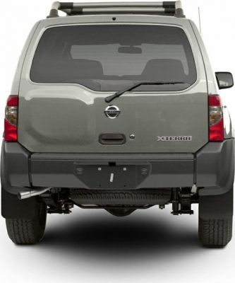 SUV rear view with spare tire cover and rear wiper