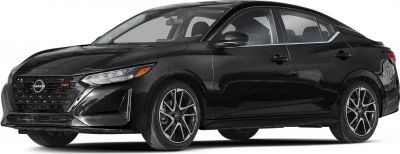 Black sedan with signature grille, angular headlights, sporty alloy wheels