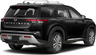 Rear view of black SUV with LED tail lights and alloy wheels