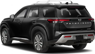 Rear-side of black SUV with LED taillights and roof rails