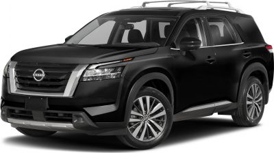 Black SUV front side with LED headlights and bold grille