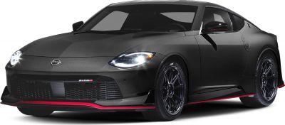 Sports coupe with LED headlights and red trim accents