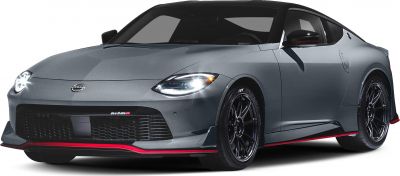 Sleek sports coupe with LED headlights and black alloy wheels with red accents
