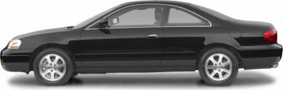 Side profile of black two-door coupe with alloy wheels