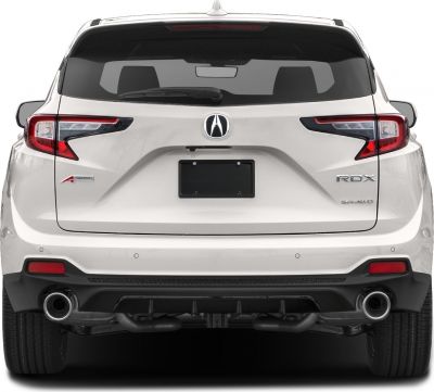 Rear design with sharp tail lights and dual exhaust pipes