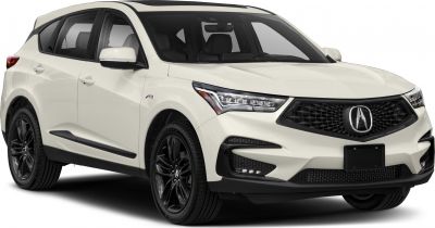 Front three-quarter view with black alloy wheels and LED headlights