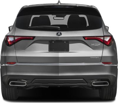 SUV rear view with LED taillights and dual exhaust outlets