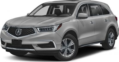 Front and side view of SUV with LED headlights and chrome grille
