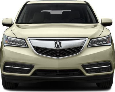 Close-up of front LED headlights and signature grille design