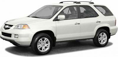 White SUV front-side view with multi-spoke wheels and roof rails