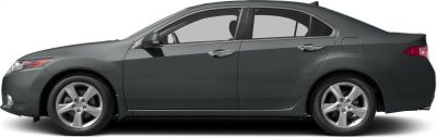 Sleek sedan side view with sharp headlights and alloy wheels