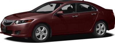 Side profile and front view of burgundy sedan with alloy wheels.