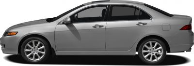 Side profile of a four-door sedan with alloy wheels