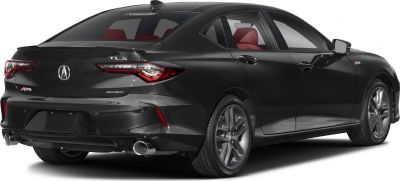 Rear view with dual exhausts, tail lights, and sporty spoiler