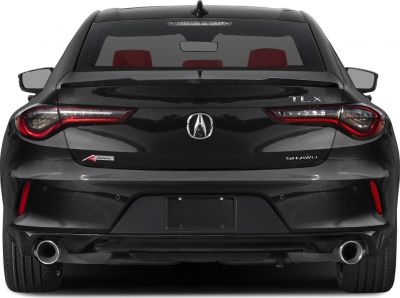 Rear view with LED taillights and dual exhaust pipes
