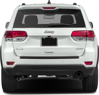 Rear view of SUV with 4x4 badge and Laredo trim
