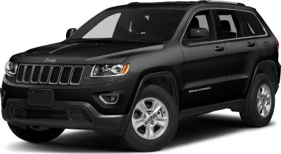 Front side exterior of a black SUV showing headlights and grille.