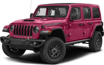 Four-door off-road SUV with rugged grille and aggressive all-terrain tires