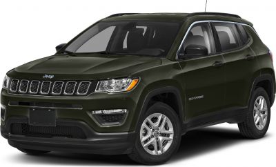 Front and side view of mid-size SUV with seven-slot grille and alloy wheels